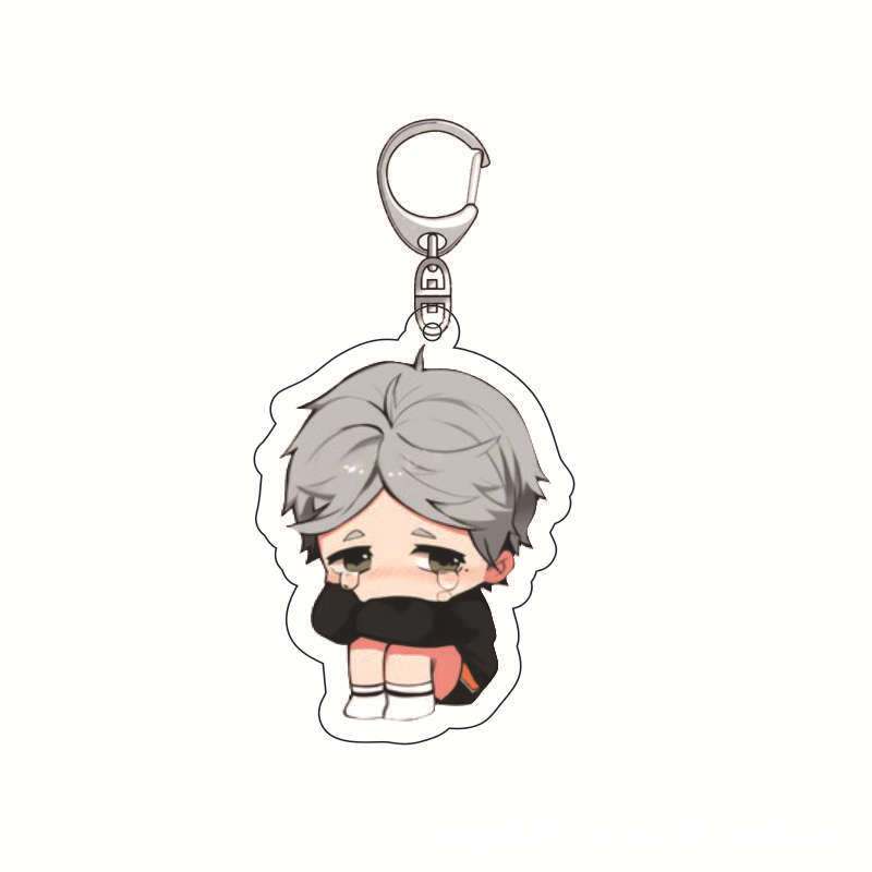 Haikyuu!! Hinata Shoyo Tobio Kageyama Daichi Sawamura Character Acrylic Car Keychain Cartoon Anime Charm Pendant Accessories