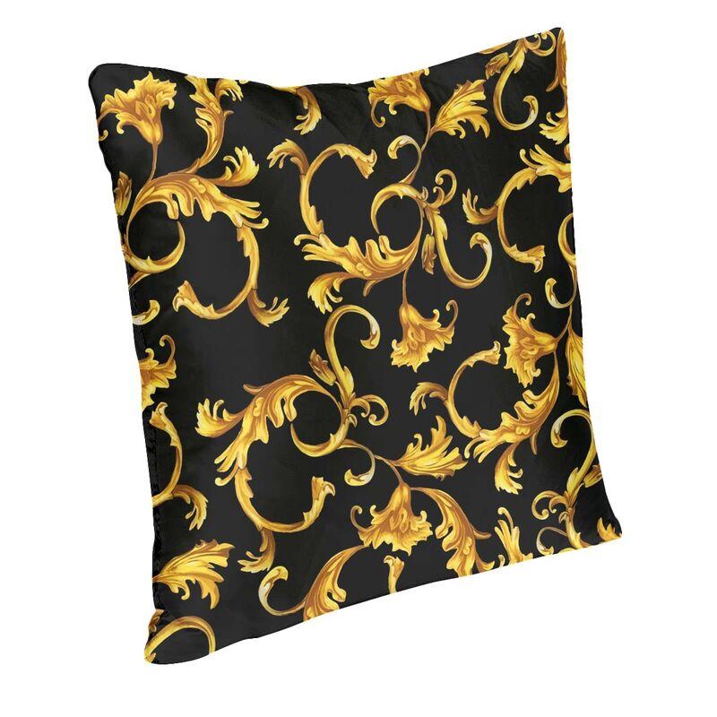 Soft Gold Baroque Throw Pillow Cover Decoration Custom Square Cushion Cover 40x40 Pillowcover for Sofa