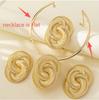 Trendy Exaggeration Bohemian Ocean Wind Party Geometric Sea Snail Symbol Necklace Earrings Bracelet Ring Set Jewelry Accessories