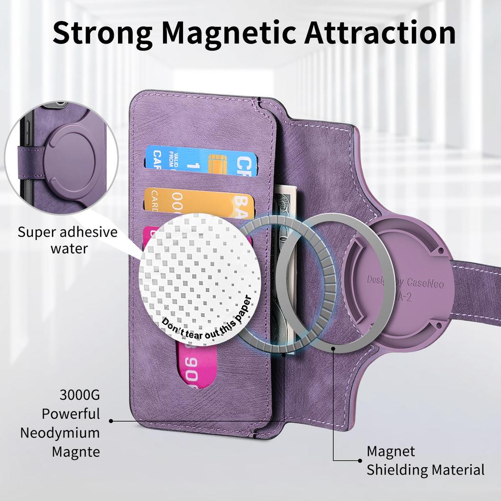 Für Samsung Galaxy S23 Magnetische Hülle CASENEO Abnehmbare Leder Handy Brieftasche Hülle
