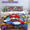 3pcs bedding set Mario Adventure Includes 1 Comforter + 2 Pillowcases, Without Pillow Inserts, Soft Comfortable,a0909172