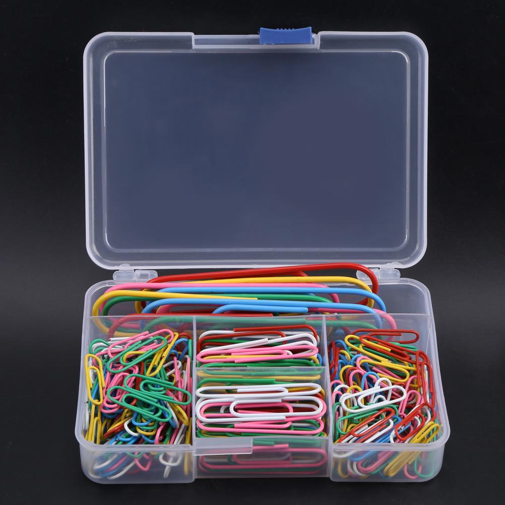 Colorful Paper Clips, Large   Color Metal Clips for Decoration Neatly Organizing Files with Convenient Storage Box