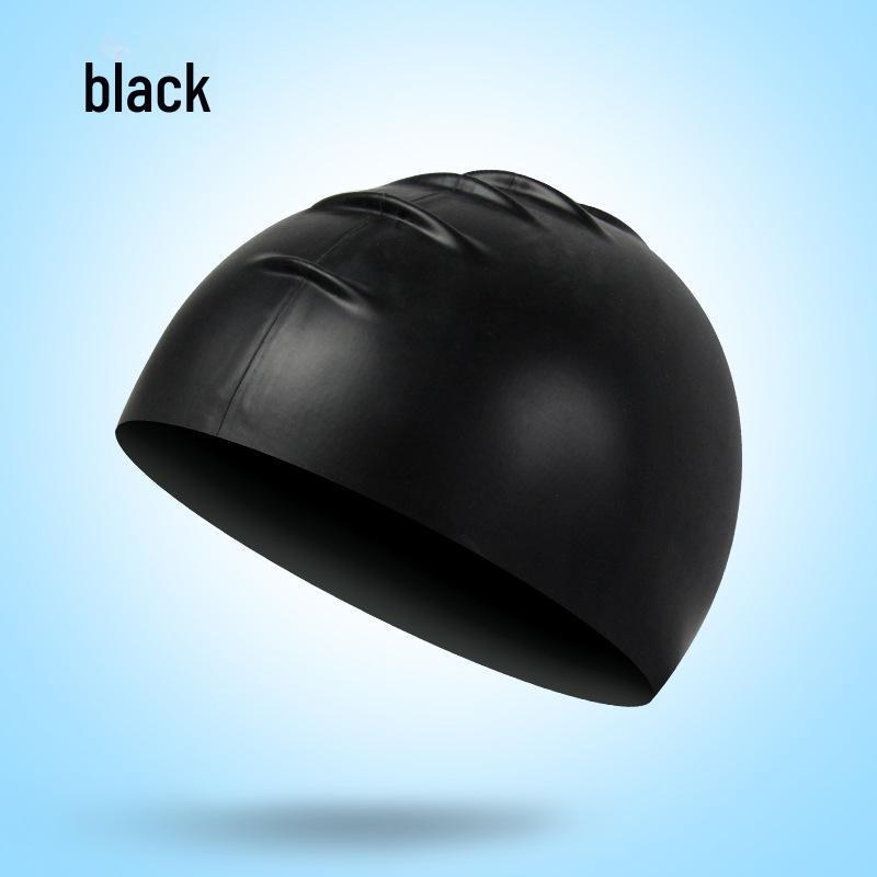 Silicone Waterproof Swimming Cap for Long Hair - Professional Diving Protection, Solid Color