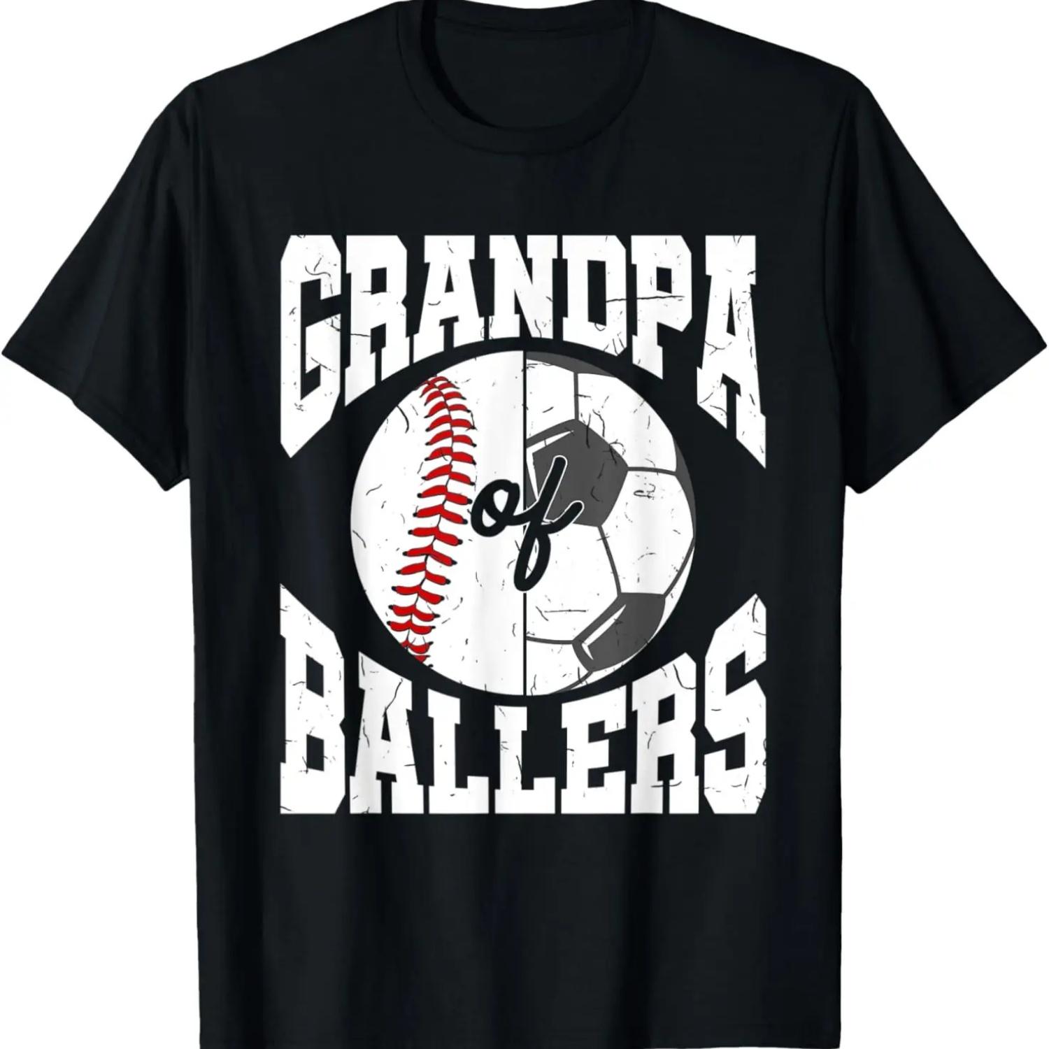 Мужская футболка «Дедушка мячей» Дедушка футбола бейсбола S