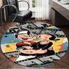 1PC Popeye's Strength Displayed Round Rug, Non-slip Chair Mat, Home Decor, Circle Carpet Perfect for Office, Bedroom, Living Room,Christmas Gift