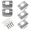 4 Sets Stainless Steel Door Strike Plate For Lock Guide Plate Cover Front Door Reinforcement With Screws Deadbolt Cover Door
