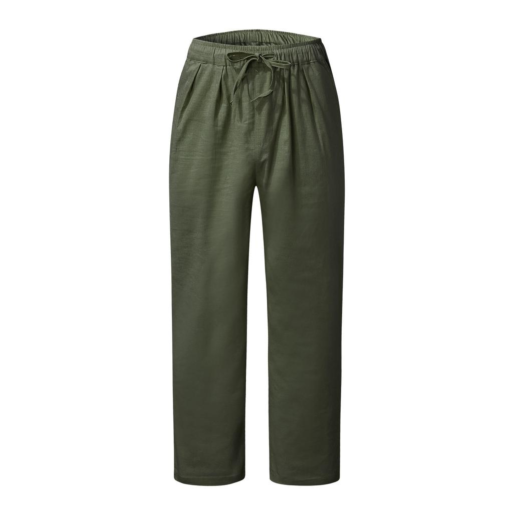 Men's Linen Loose Fitting Casual Lightweight Elastic Waist Pants Yoga Pants Loungewear
