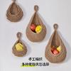 Wall-mounted Vegetable Storage Fruit Basket Bird's Nest Wall Hanging Water Drop Net Bag Handmade Cotton Rope Woven Wall Hanging