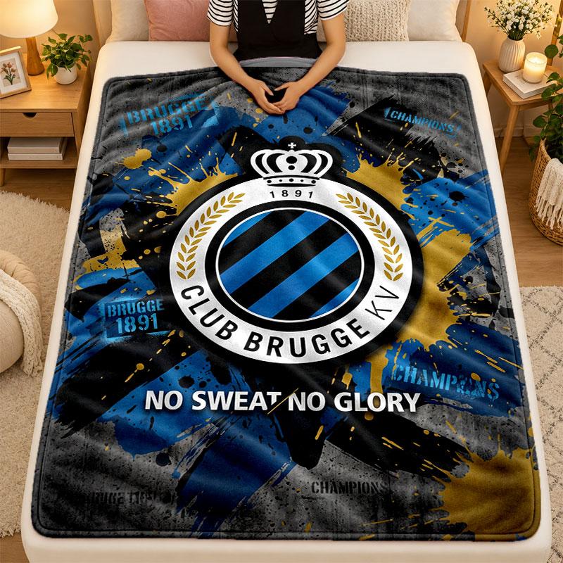 Flannel BlanketClub Brugge FC Warm Soft Throw Blanket for Indoor Sofa Bed Living Room Use