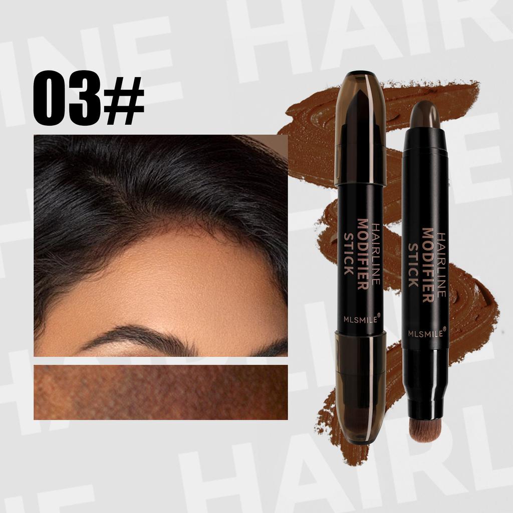 Lápiz para la línea del cabello de doble punta con punta de pincel, barra de sombra para perfilar, multifuncional, blanqueador, color complementario