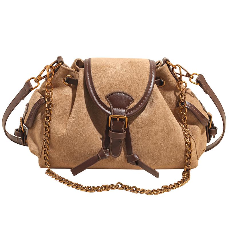 Herbst- und Winter-Bucket-Bag Retro High-End Tragbare Damenhandtasche Große Kapazität Schulter-Umhängetasche