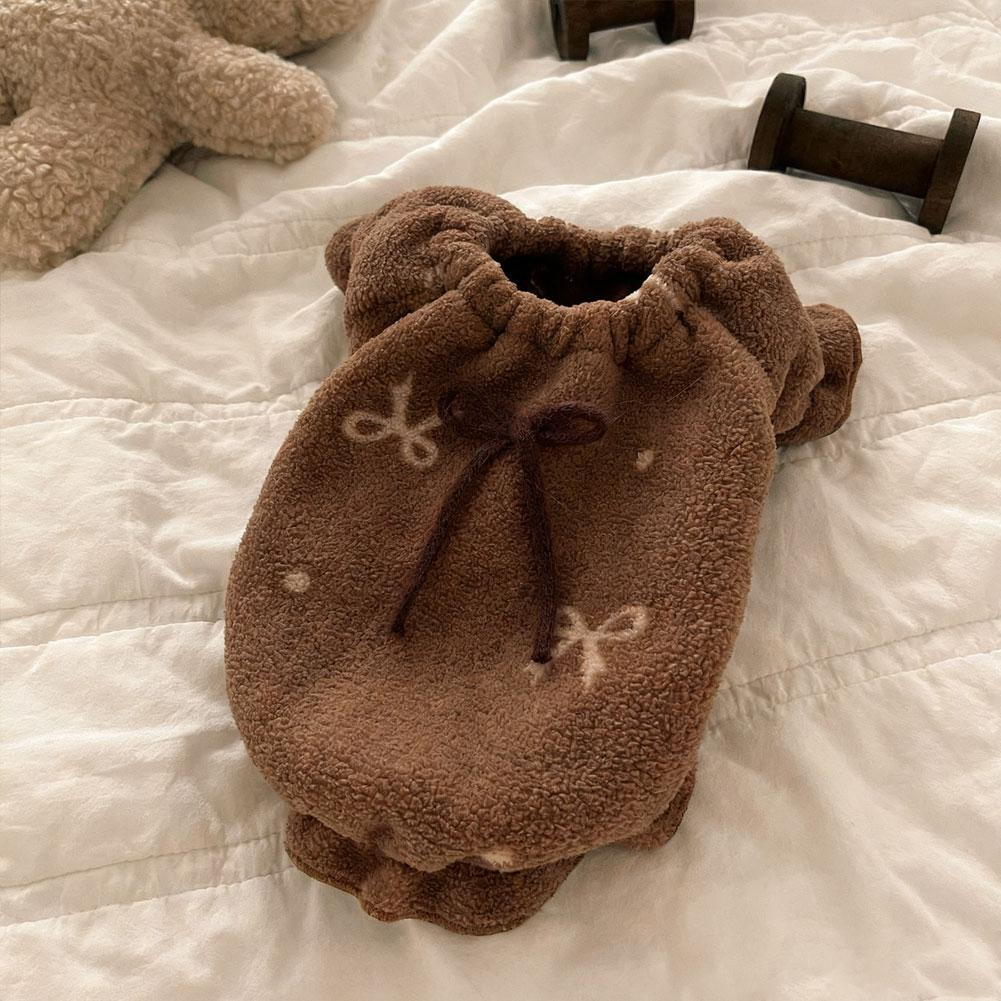 Pet Autumn Winter Cotton-padded Clothes Warm Dog Double Sided Velvet Pajamas Teddy Plush Vest for 2-8kg Small Medium Dogs