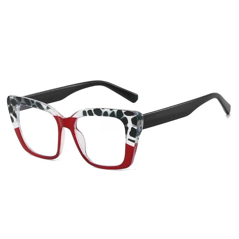 Übergroßer Rahmen HD Lesebrille für Damen und Herren Modisch Großes quadratisches Gestell Anti-Blaulicht Presbyopie Brille Dioptrien