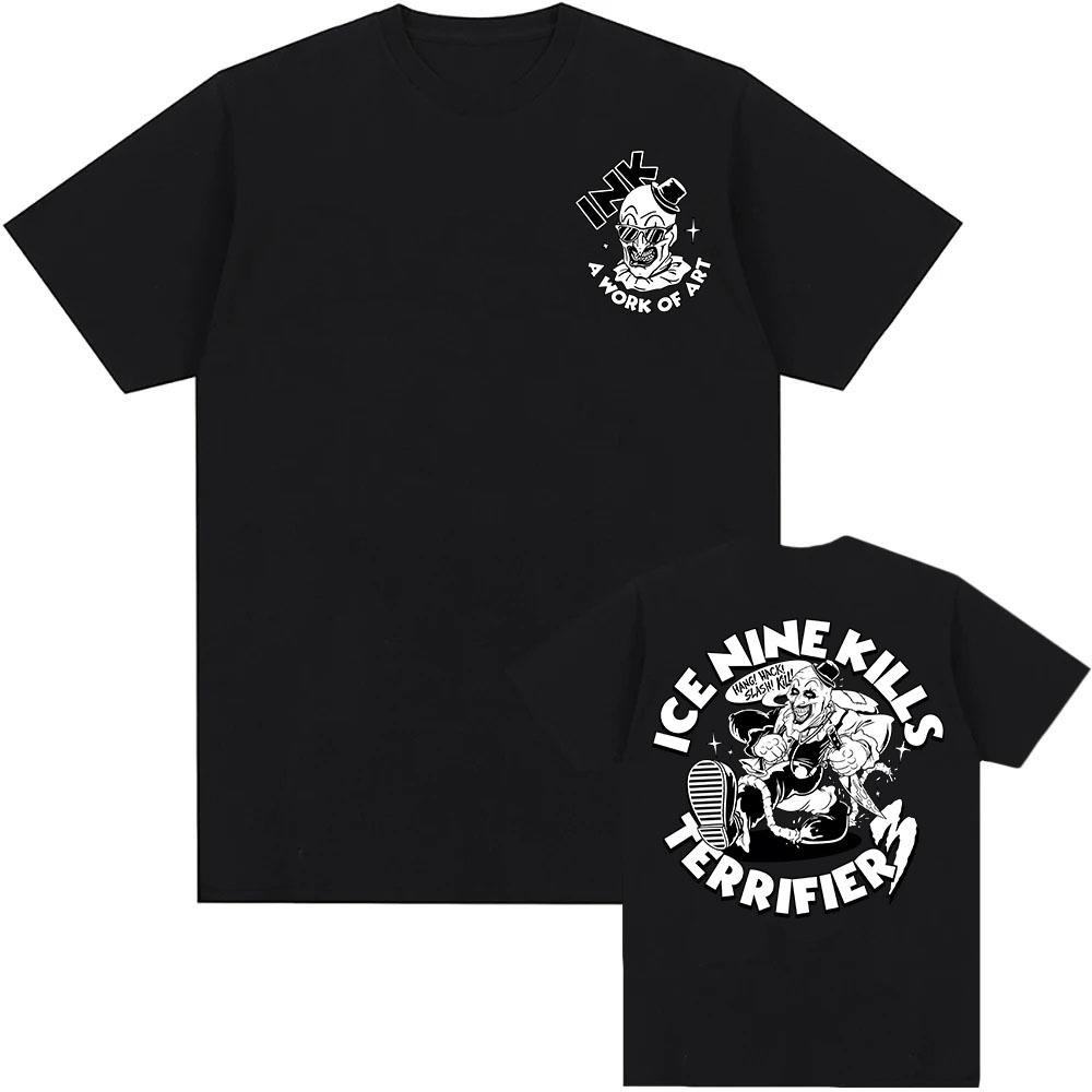 

Футболка INK Произведение искусства Гранж Ice Nine Kills Футболки С коротким рукавом Круглый вырез Хлопковая футболка для мужчин Унисекс Уличная одежда Графическая футболка XXL чёрный