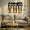 Black Iron Medal Hanger Soccer Fan Wall Art, Minimalist Home Decor, Rustproof Sports Award Display Rack With Hooks, Living Room Bedroom Gift