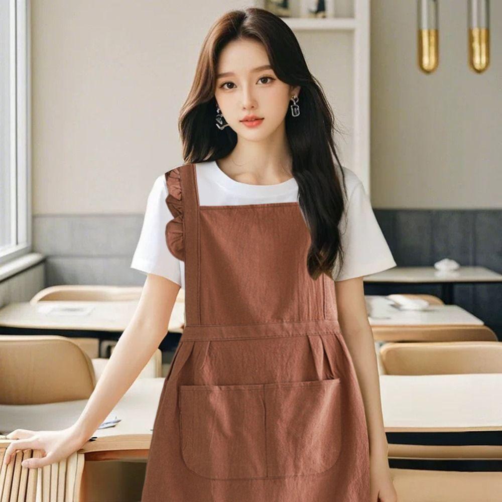 Waterproof Kitchen Apron Wear-resistant Barista Apron New Cooking Aprons  Household