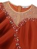 Elegant Women Package Hip Bodycon Knee-Length Dress with Ruffled Short Sleeves Rhinestone Embellished Neckline Perfect for Evening Party