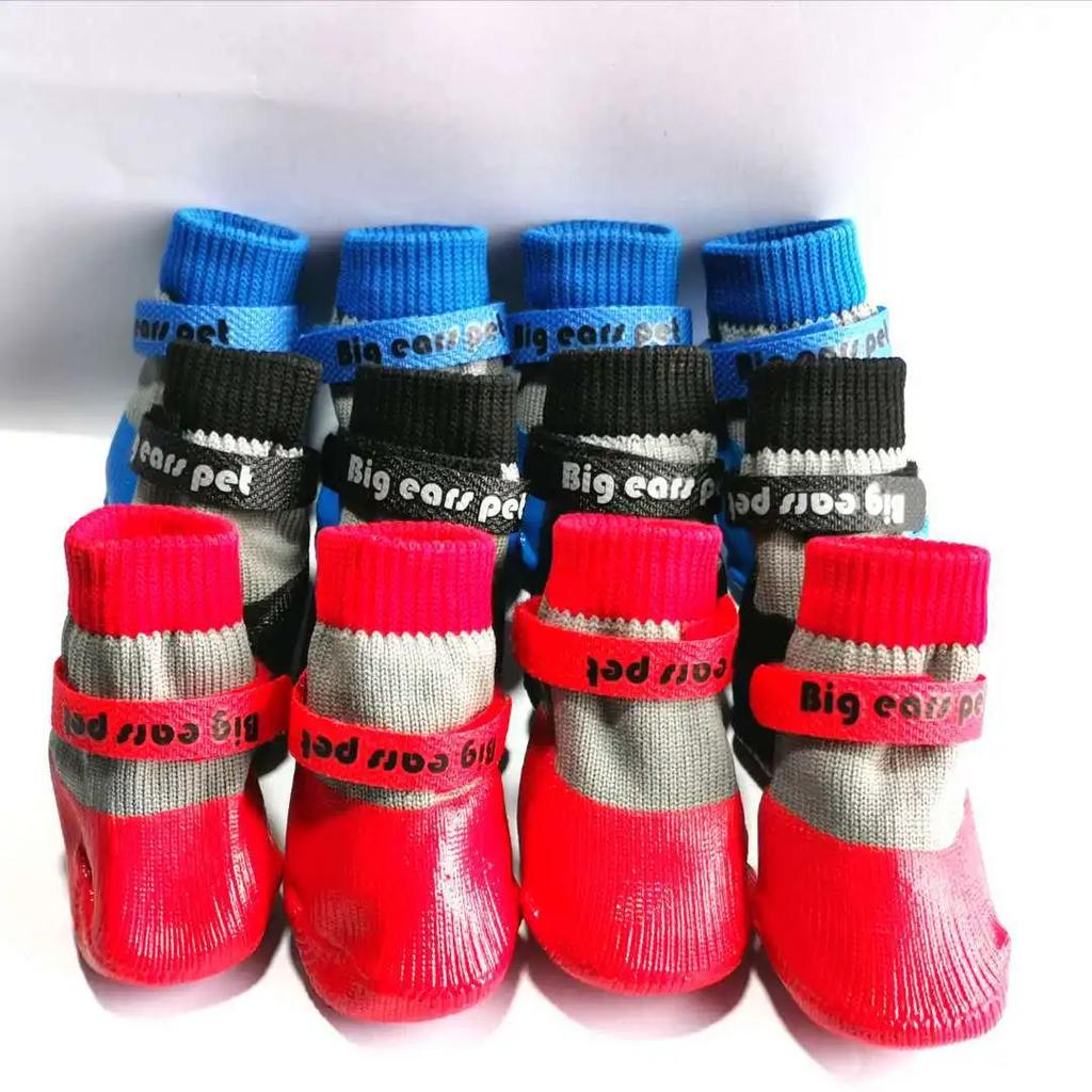 4PCS Winter Dog Shoes Waterproof Cute Puppy Boots Outdoor Walking Warm Dog Snow Shoes for Small Dog Chihuahua Pet Paw Protectors