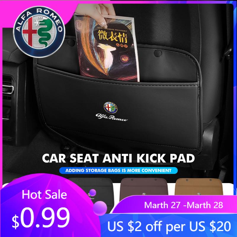 For Alfa Romeo Car Seat Back Anti-kick Pad Protector Mat Anti Scratch Organizer For Alfa Romeo 159 Giulietta 156 147 Giulia Mito
