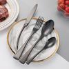 4pcs Black Cutlery Stainless Steel Fork Knife Dinnerware Set Western Tableware Set