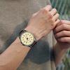 Casio 50 meters waterproof quartz movement leather strap Japanese and Korean watch men's watch yellow dial MTP-1372L-9BV