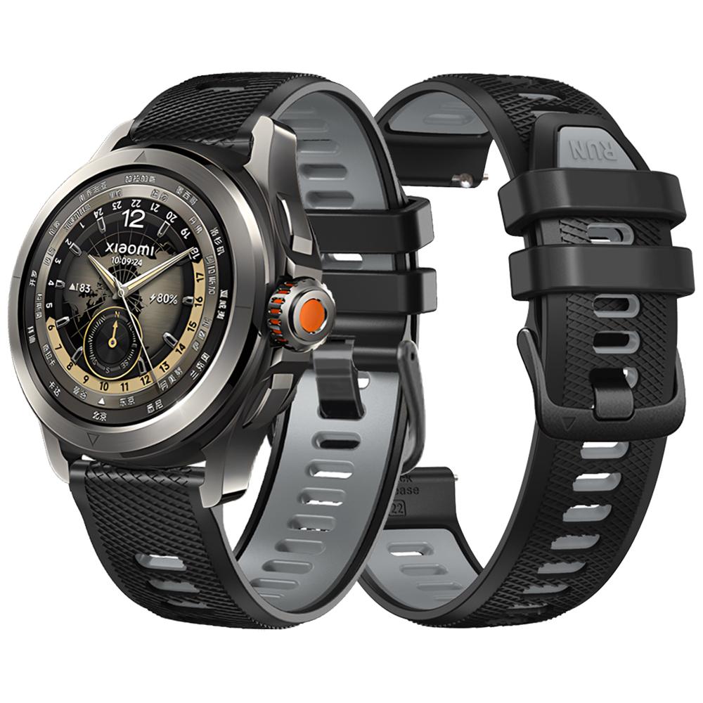 

Двухцветный силиконовый ремешок для Xiaomi Watch S4 Спортивный браслет для Mi Watch 2 Pro / S3 S2 46MM S1 Active Браслет Ремешок для часов 22mm черный серый