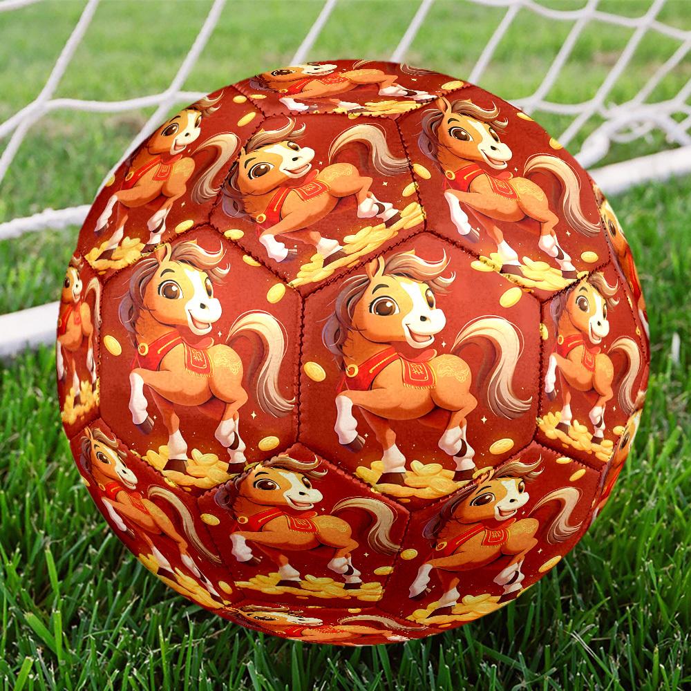 1pc Chinese New Year Horse Size 5 Suitable for Training & Matches, Machine-Stitched, Wear-Resistant Anti-Slip Covering, Gift for Christmas, Birthday. Size 5