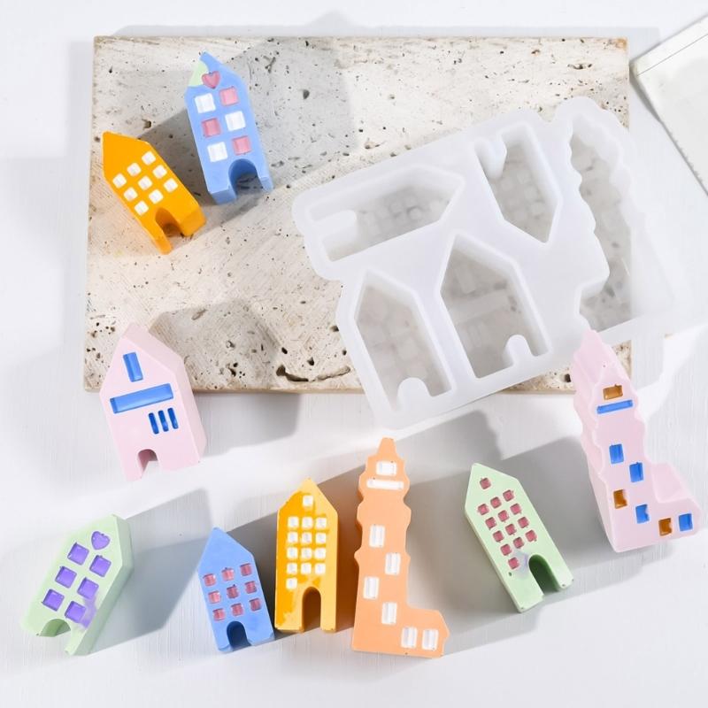 Sturdy Silicone Hollow House Adornment Mold Perfect For Crafting Delicate European Style Hollow House Decorations