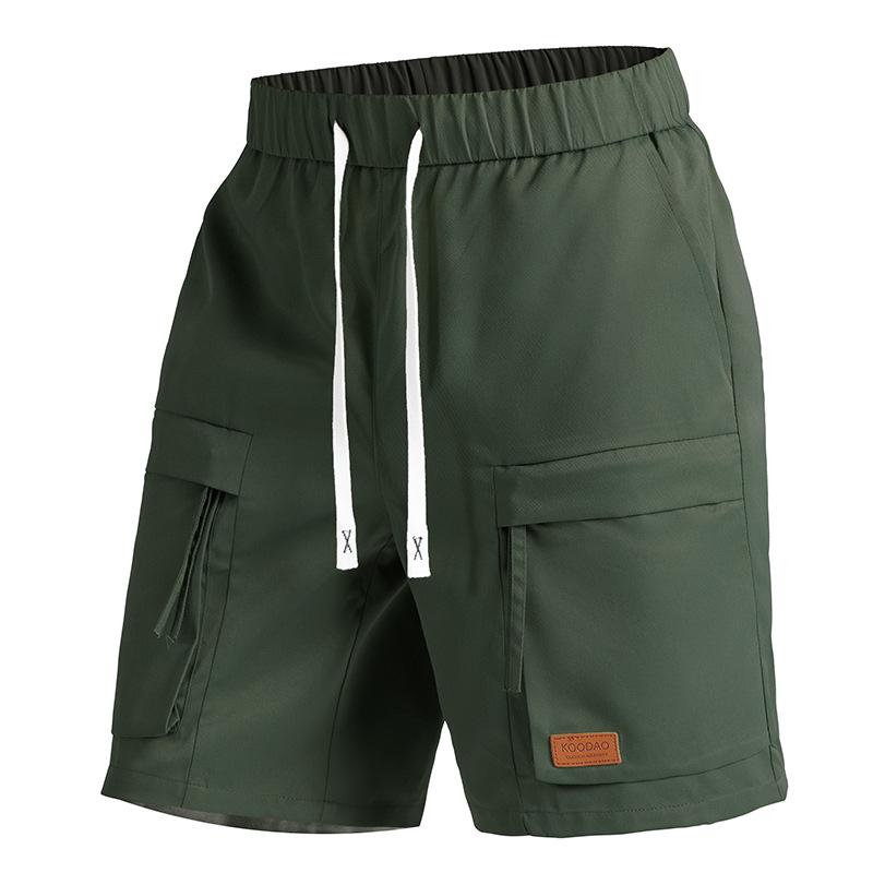 Men Summer Beach Shorts Casual Drawsting Shorts Multi-pocket Cargo Shorts Male Short Pants