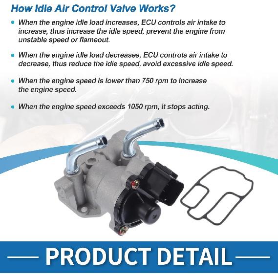 Car Idle Air Control Valve for Mitsubishi Mirage 1997-2002 Replace No.MD614743 IACV Idle Motor Idle Air Control Valve for Stable Engine Operation