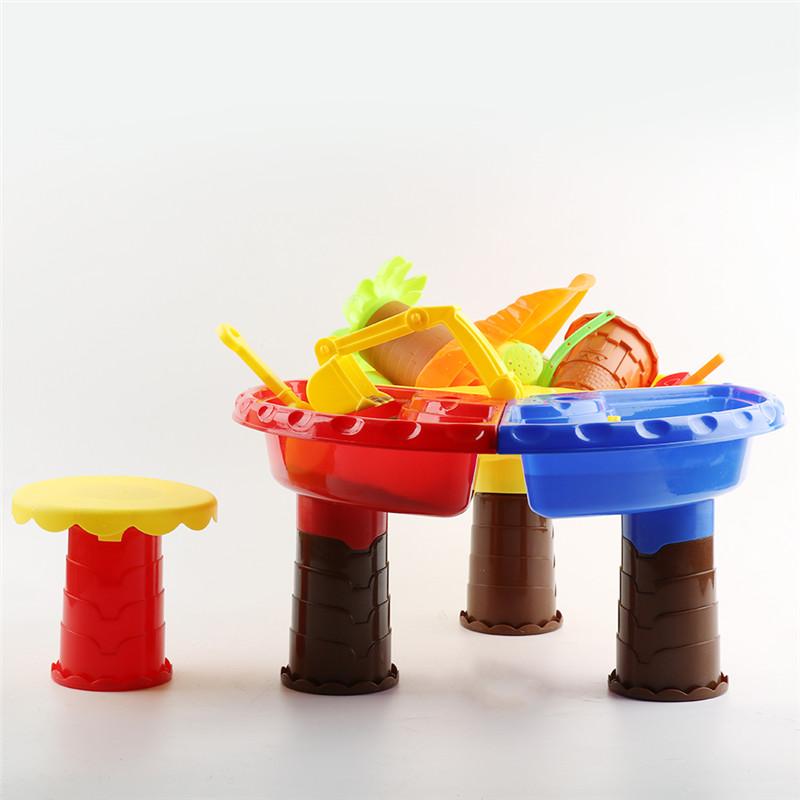 22pcs Children Beach Toys Safe Tree Shape Beach Table Toys Set for Indoor Outdoor Use