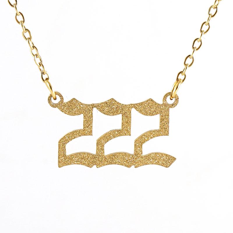 

Универсальное матовое ожерелье с подвеской в виде цифры из титановой стали (111-999) для мужчин и женщин