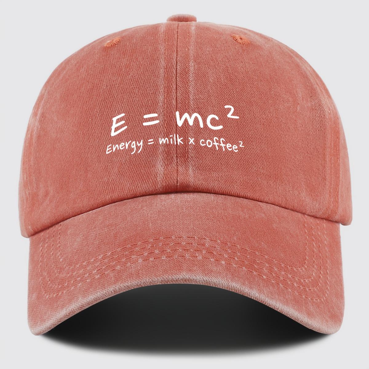 

Unisex E=mc²Energy=Milk x Coffee² Printed Baseball Cap Adjustable Trucker Hat помаранчевий