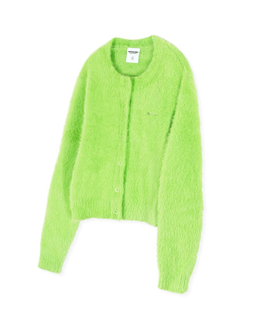Verse One Round Neck Cardigan Neon Green(For Women)