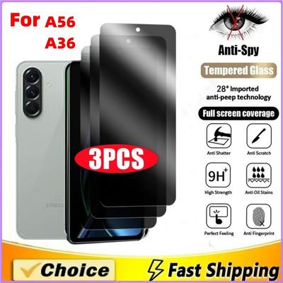 3-5 Stück Sichtschutz-Displayschutz für Samsung A56 A36 Handy-Bildschirm Gehärtetes Glas Schutzfolie Anti-Peep Explosionsgeschützte Hülle
