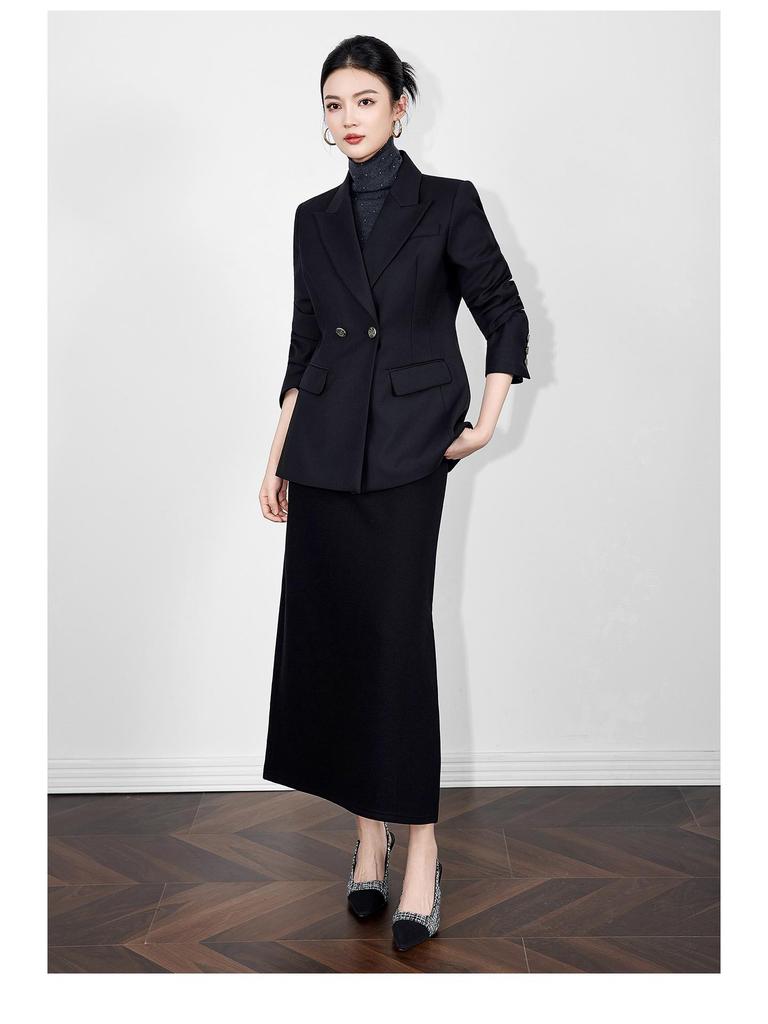 Nanyou Women's Professional Waist-Cinched Suit Jacket for Business and Commute - Autumn/Winter Collection