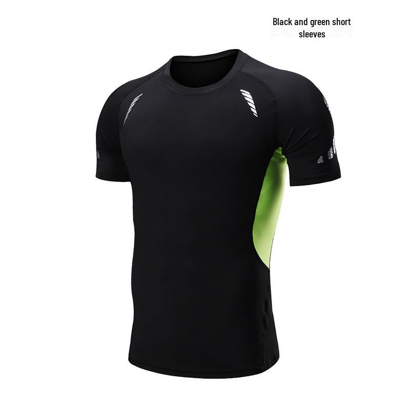 Men's Quick-Dry Short-Sleeve Sports T-Shirt - Breathable, Elastic, Ideal for Summer Training and Running