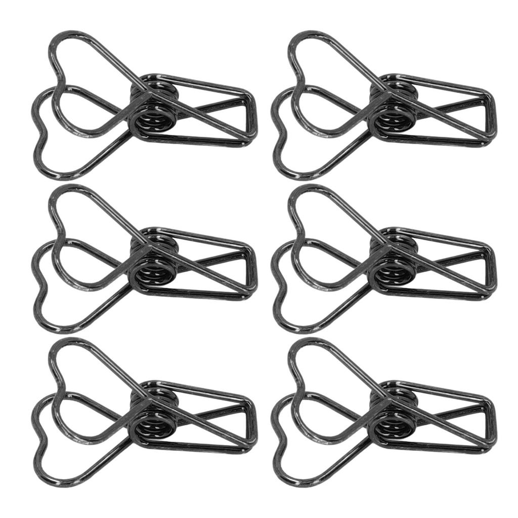 100Pcs Binder Clips Metal Heart Shape Hollow Small Binder Clips for Office Documents Certificates