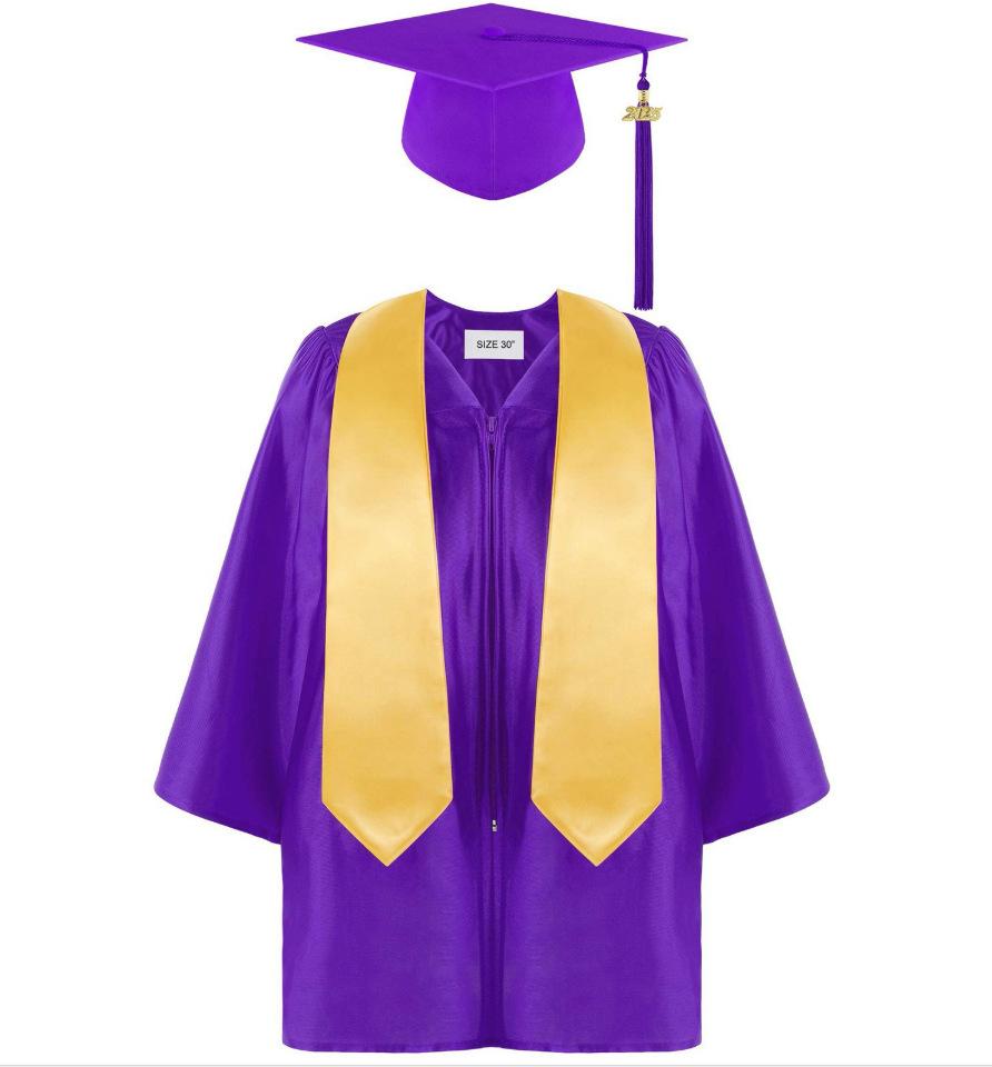 Graduation Dress Set Knitted Robe Hat Shining Graduation Robe Children's Photo Performance