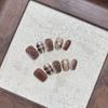 Modern temperament retro nail art handmade wear nail white atmosphere nail art cat eye finished nail art fake nail piece