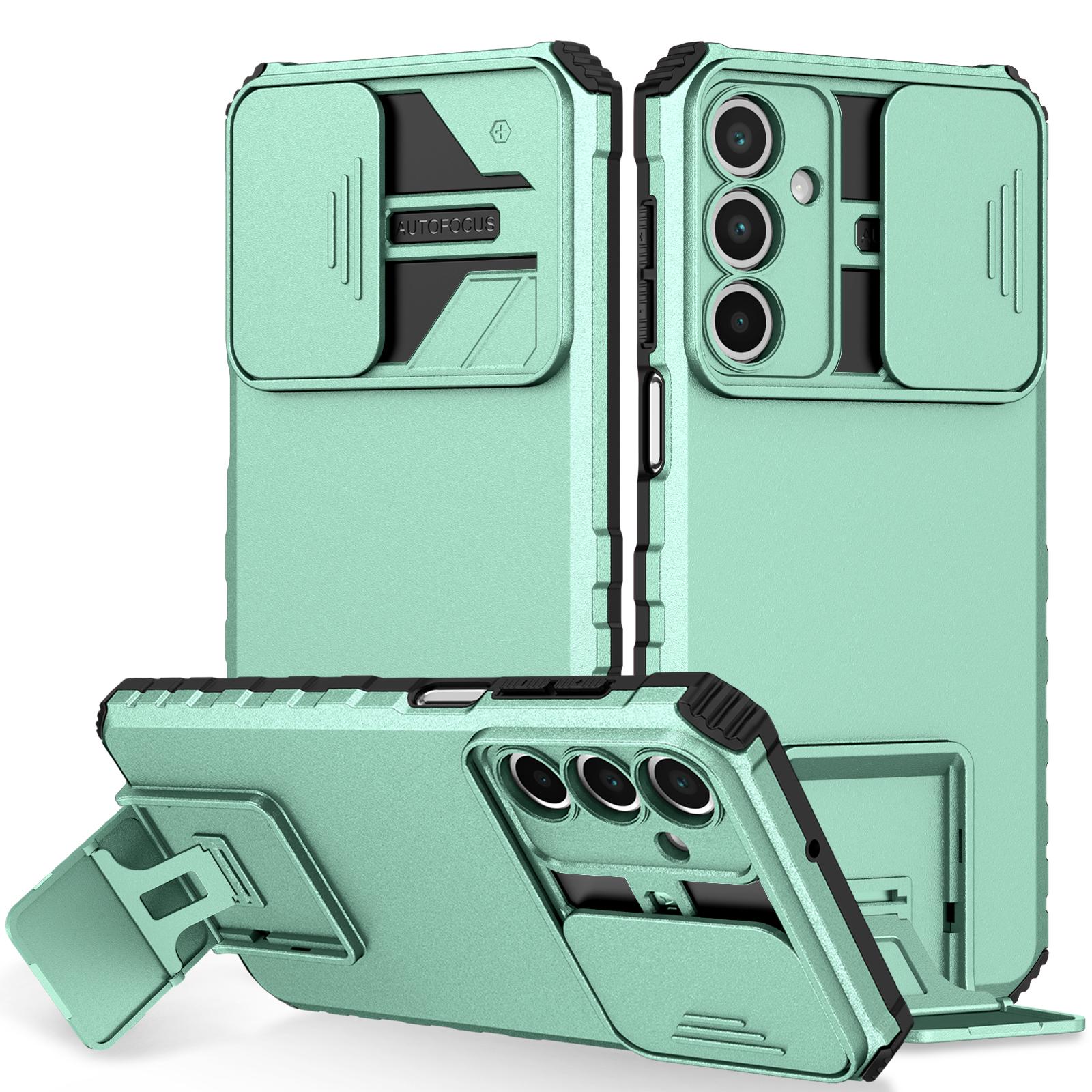 

For Samsung Galaxy A16 4G/5G Case Camera Slider PC + TPU Phone Cover with Kickstand H