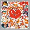 50 Waterproof Fox Graffiti Cartoon Animal Stickers for DIY Skateboards & Suitcases