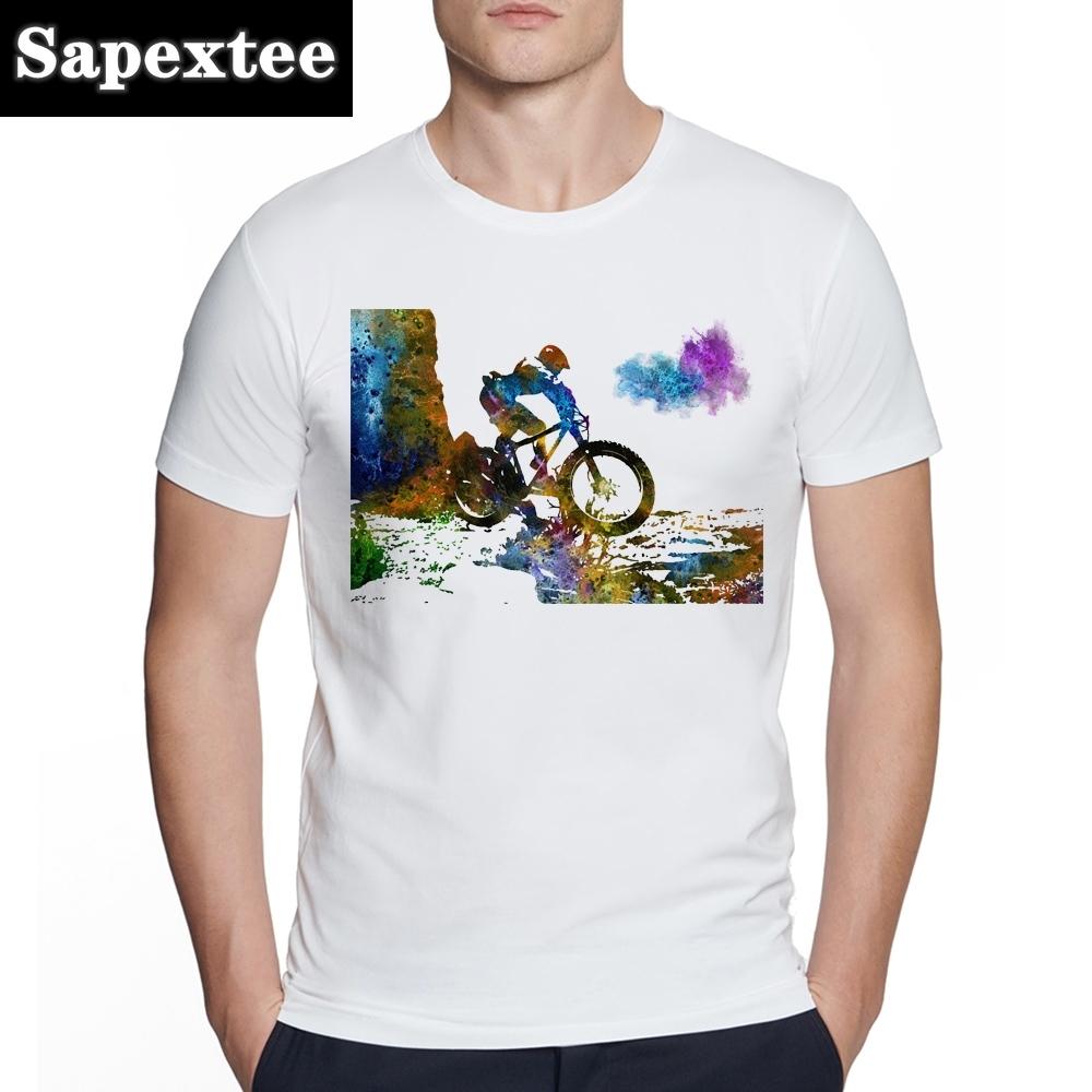 Bicycles MTB Print T Shirt Summer Men T-shirt Downhill Biking Print Casual Heartbeat Stimulation Exercise Male Harajuku Tshirt
