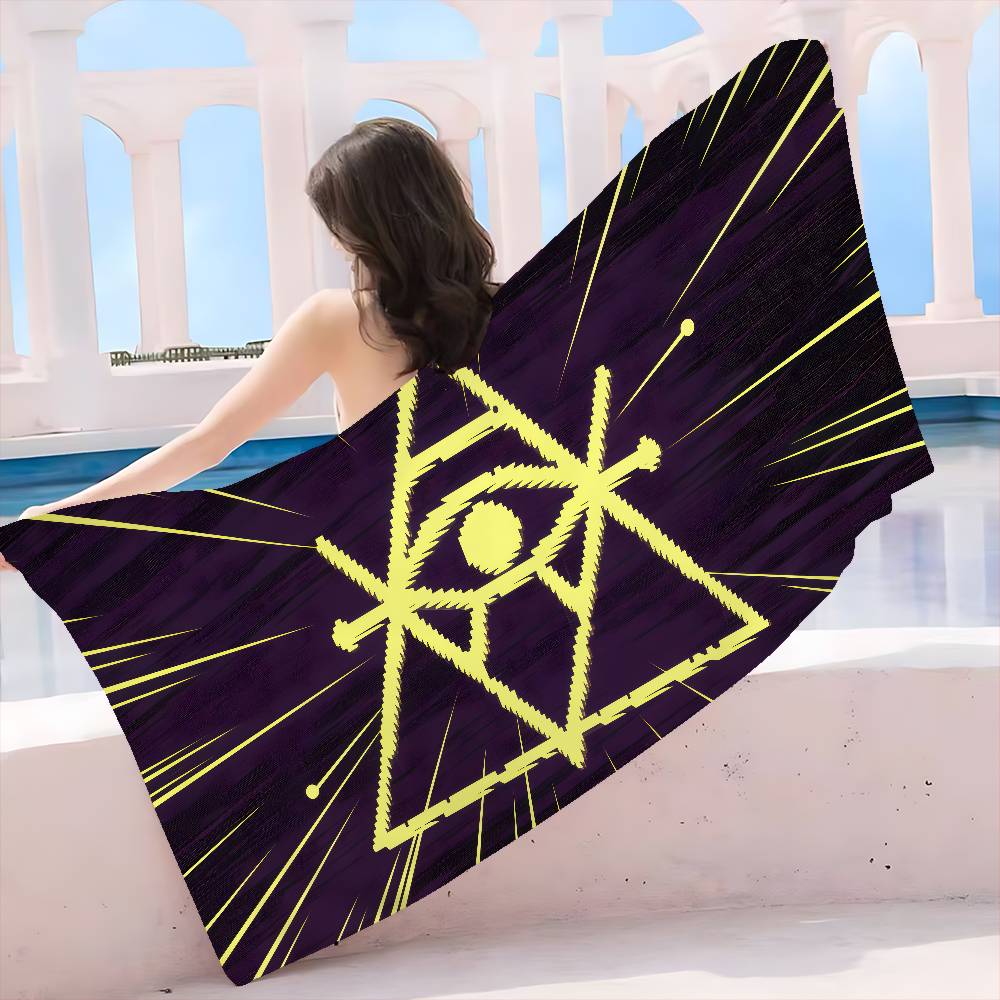 Freemason Illuminati Anime Bath Towel Microfiber Soft Water Absorbing Breathable For Girl Kids Decorative Cartoon Beach Towel