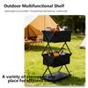 TARKA Camping Shelf 3 Layers Folding Rack BBQ Picnic Dinnerware Storage Rack Outdoor Travel Car Portable Foldable Shelf