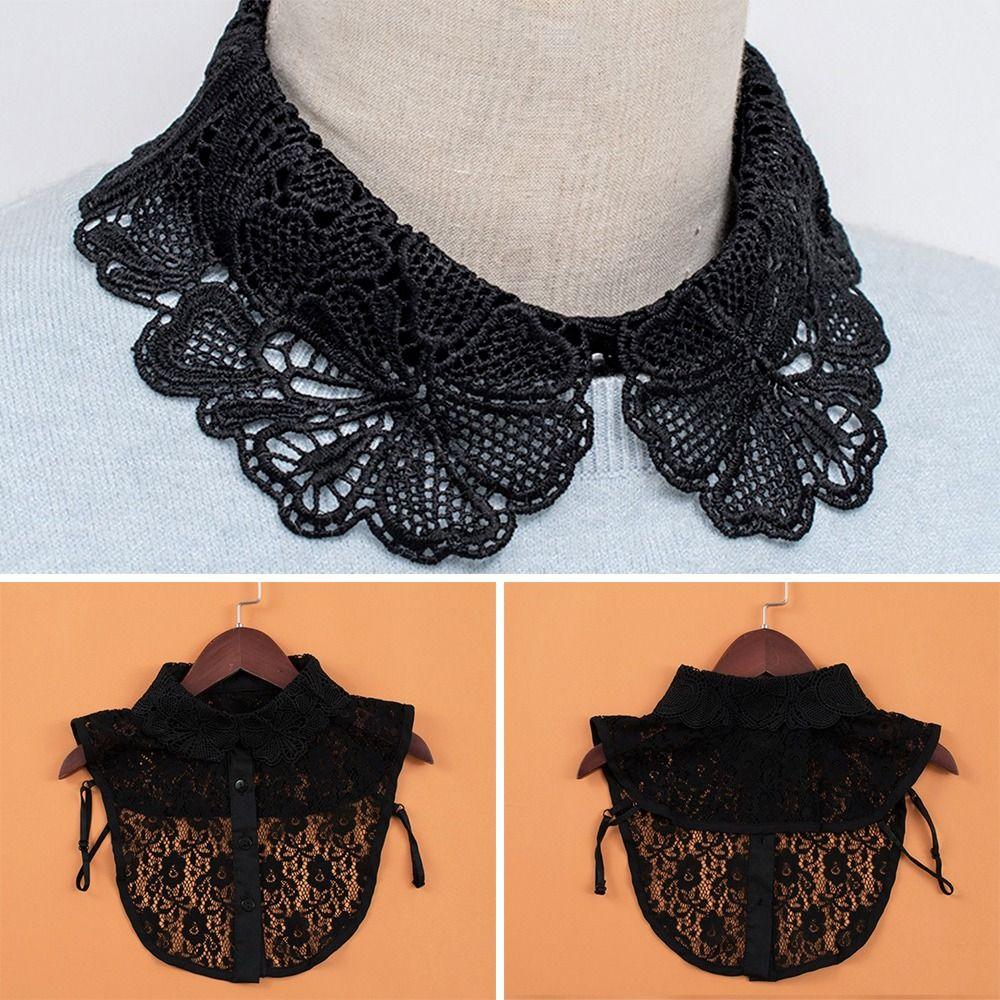 White Black False Collar Lace Lapel Half Shirt Clothes Accessory Fake Collar  Women Girls