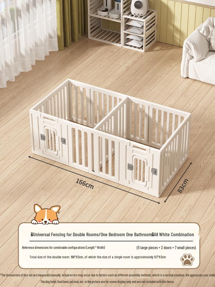 Gray & White Color Block Puppy Playpen for Small to Medium Dogs - Indoor Pet Crate & Isolation Fence
