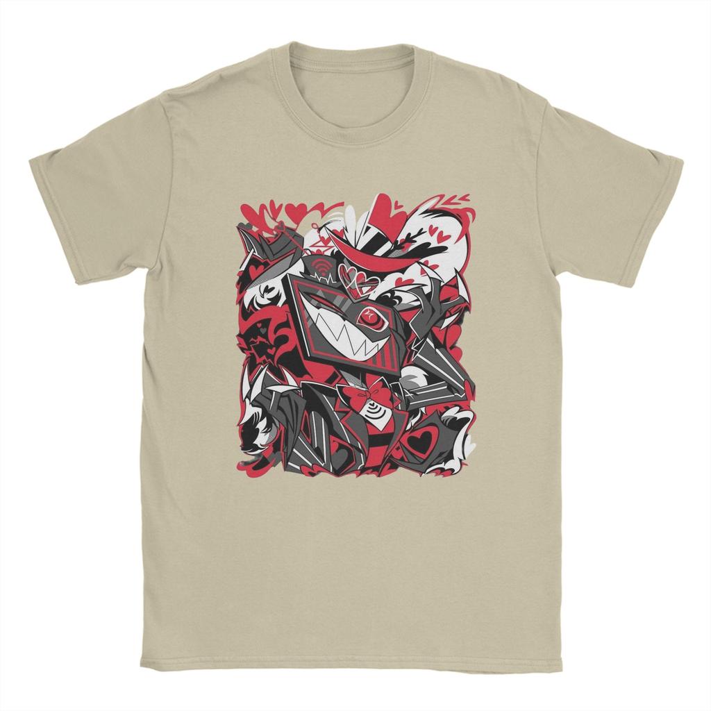 Hazbins Hotels Vox Men T Shirt Fashion Tees Short Sleeve Round Neck T-Shirt Cotton Adult Clothes