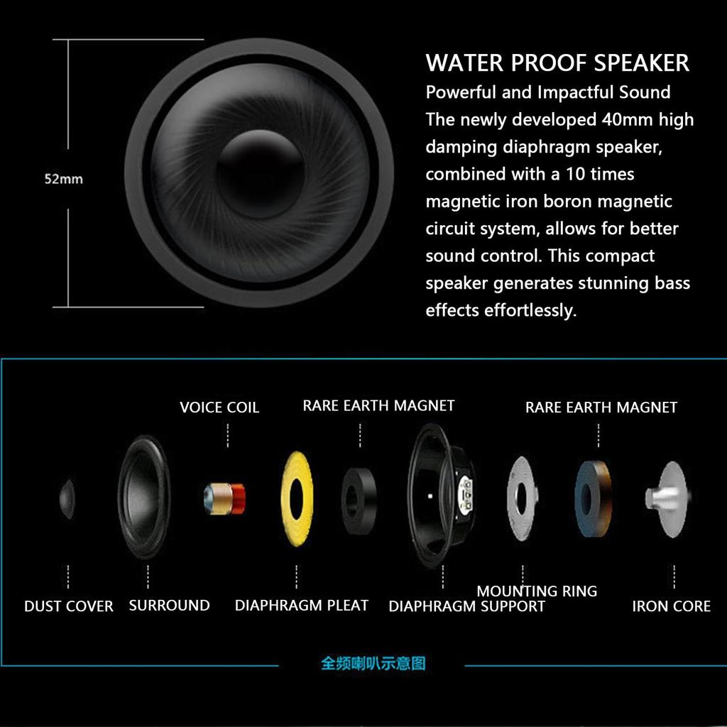 Waterproof Shower Radio, Portable Bathroom Radio with Adjustable AM/FM Volume for Home Hot Tub Bathrooms and Outdoors, Easy Adjustment