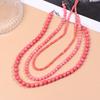 Exquisite 4 6 8Mm Beads Pink Blue Natural Stone Beaded Necklace For Women Simple Chokers Daily Party Jewelry Gift